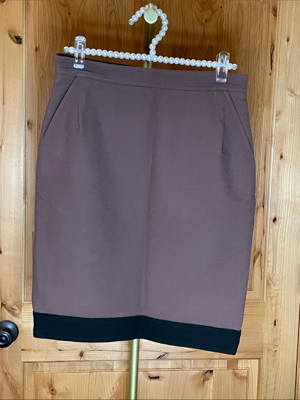 Fendi Brown Pencil Skirt with Black Hem Size IT42 (us size 6)